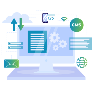 Illustration depicting the process of updating and securing legacy business software for a smoother user experience.